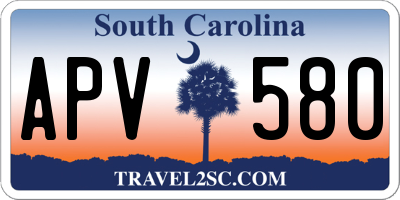 SC license plate APV580