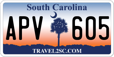 SC license plate APV605