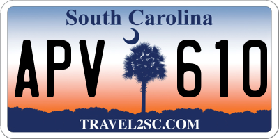 SC license plate APV610