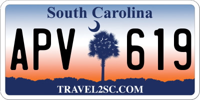 SC license plate APV619