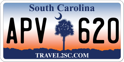 SC license plate APV620