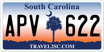 SC license plate APV622