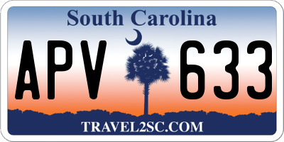 SC license plate APV633