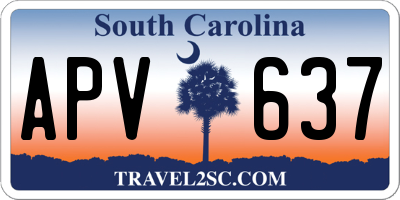 SC license plate APV637