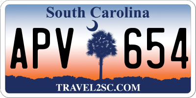 SC license plate APV654