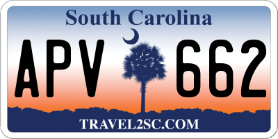SC license plate APV662