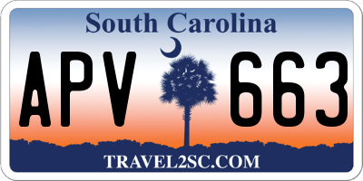 SC license plate APV663