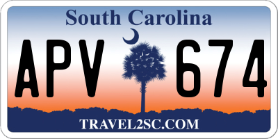 SC license plate APV674