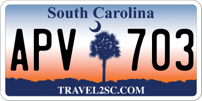 SC license plate APV703