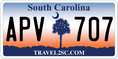 SC license plate APV707