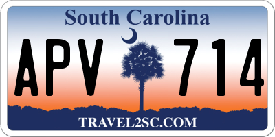 SC license plate APV714