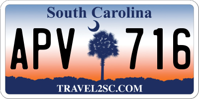 SC license plate APV716