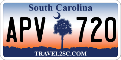 SC license plate APV720
