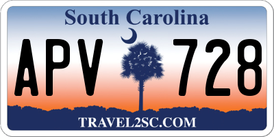 SC license plate APV728