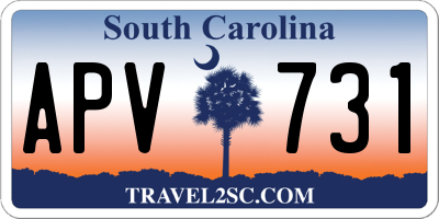 SC license plate APV731