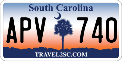 SC license plate APV740