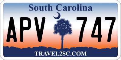 SC license plate APV747