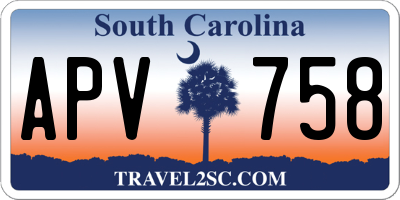 SC license plate APV758