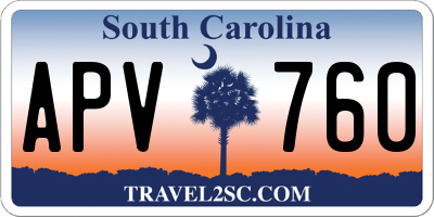 SC license plate APV760
