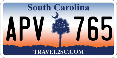 SC license plate APV765