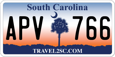 SC license plate APV766