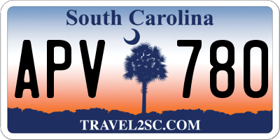 SC license plate APV780
