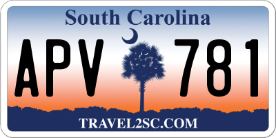 SC license plate APV781