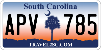 SC license plate APV785