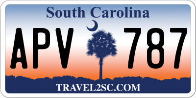 SC license plate APV787