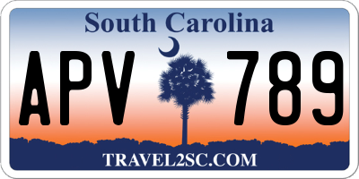 SC license plate APV789
