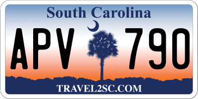 SC license plate APV790