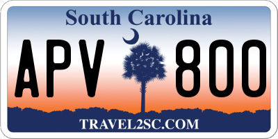 SC license plate APV800