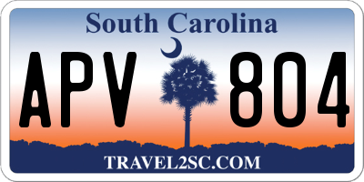 SC license plate APV804