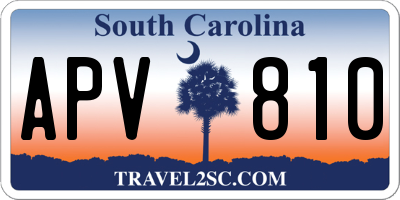 SC license plate APV810