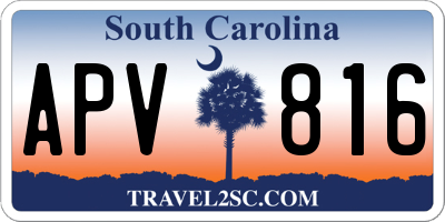 SC license plate APV816