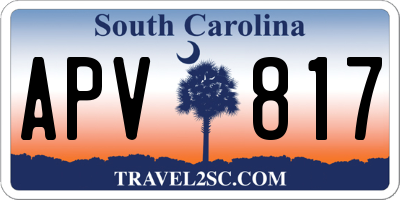SC license plate APV817