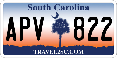 SC license plate APV822