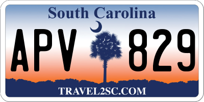 SC license plate APV829