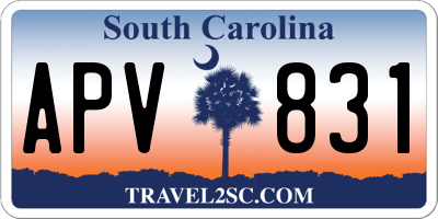 SC license plate APV831