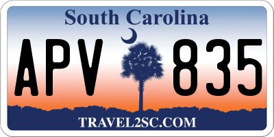 SC license plate APV835