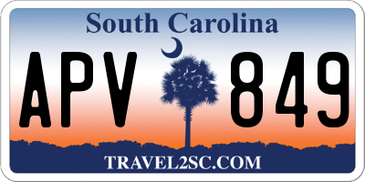 SC license plate APV849