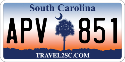 SC license plate APV851