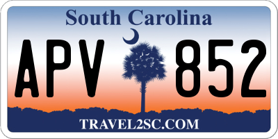 SC license plate APV852