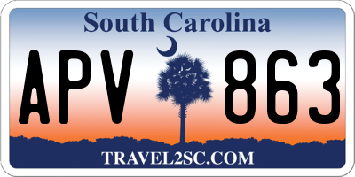 SC license plate APV863