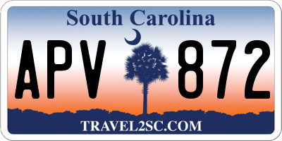 SC license plate APV872