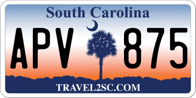 SC license plate APV875