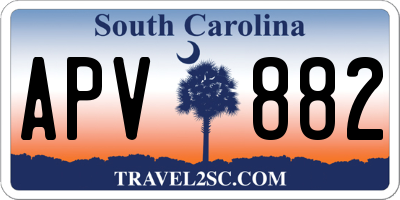 SC license plate APV882