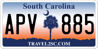 SC license plate APV885