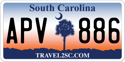 SC license plate APV886