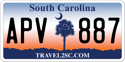 SC license plate APV887